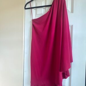 Red one shoulder Michael Kors dress